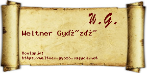 Weltner Győző névjegykártya